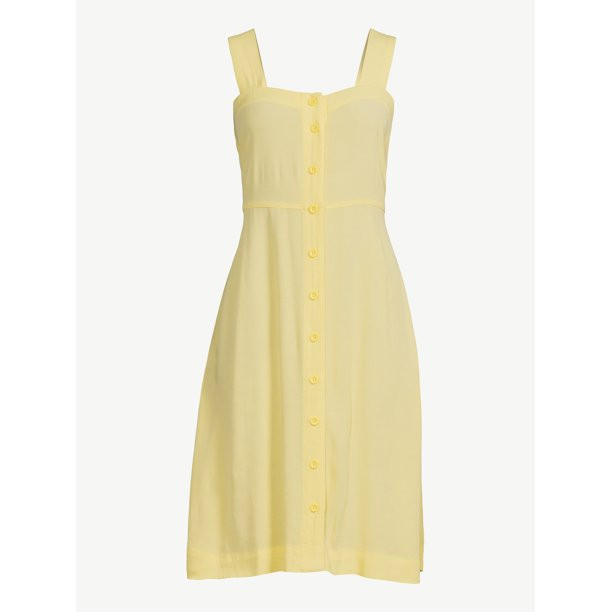 Free Assembly Women’s Sleeveless Square Neck Fit & Flare Dress | Walmart (US)