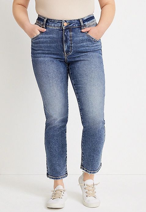 m jeans by maurices™ Everflex™ Slim Straight Mid Rise Ankle Jean | Maurices