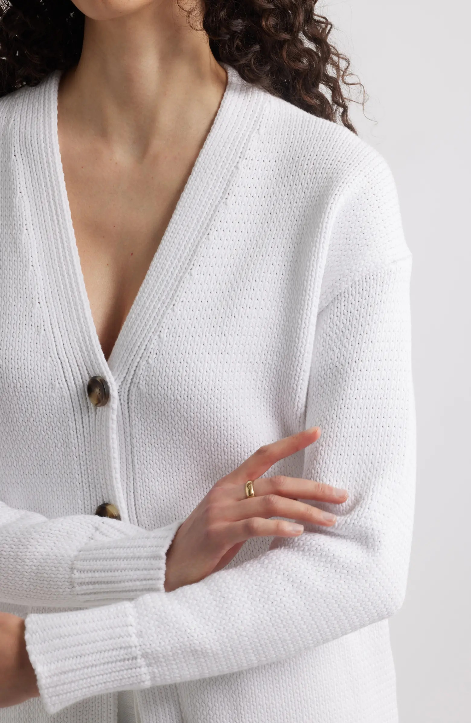Chunky Cotton Blend Cardigan | Nordstrom