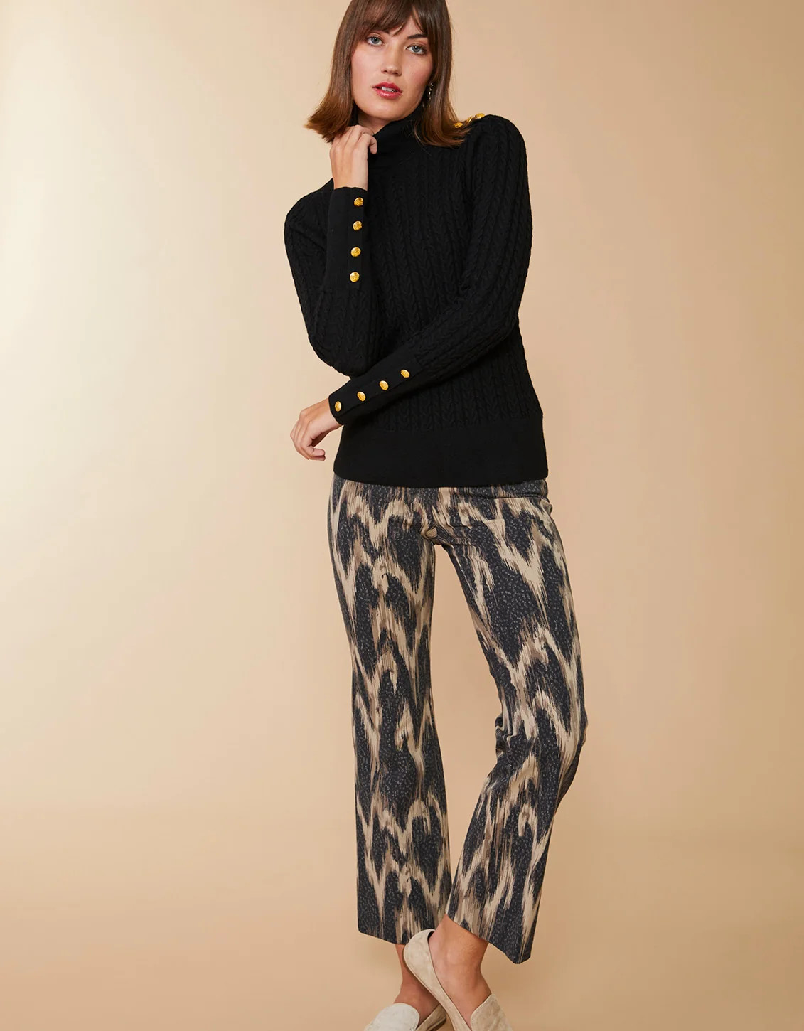 Shiri Turtleneck Sweater Black | Spartina 449