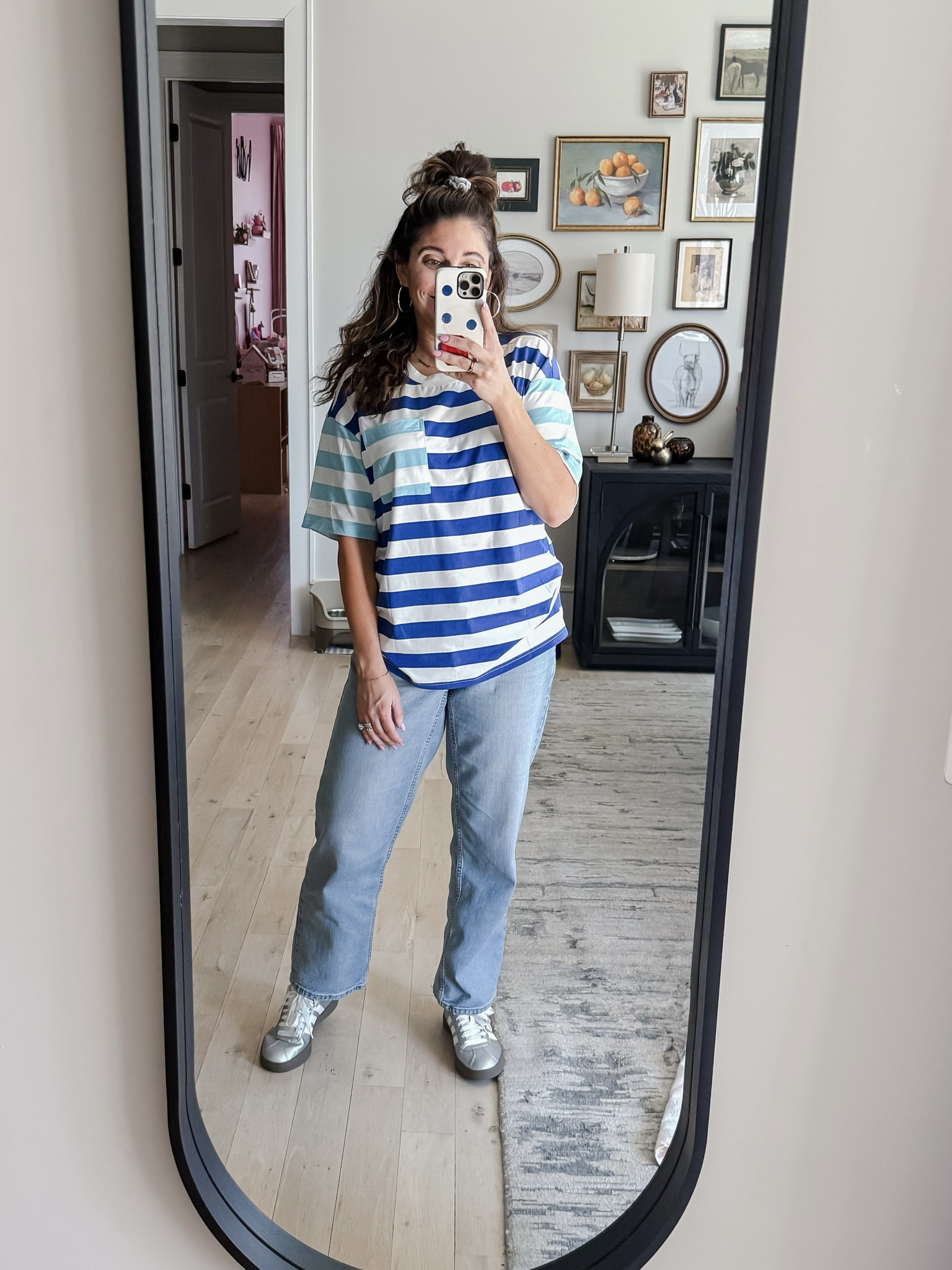 Our first beautiful true spring day after snow the week prior! Love this fun two tone tee from Amazon so much and will probably buy it in lots of other color combos! Also, these jeans are my favorite of the season rn! Perfect wash, cut, and fit! Target denim is legit right now! 
Tee M / Jeans 10 / Sneakers 

#LTKootd #LTKmomlife #LTKMidsize