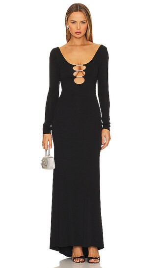 Kalena Cutout Maxi Dress in Black | Revolve Clothing (Global)