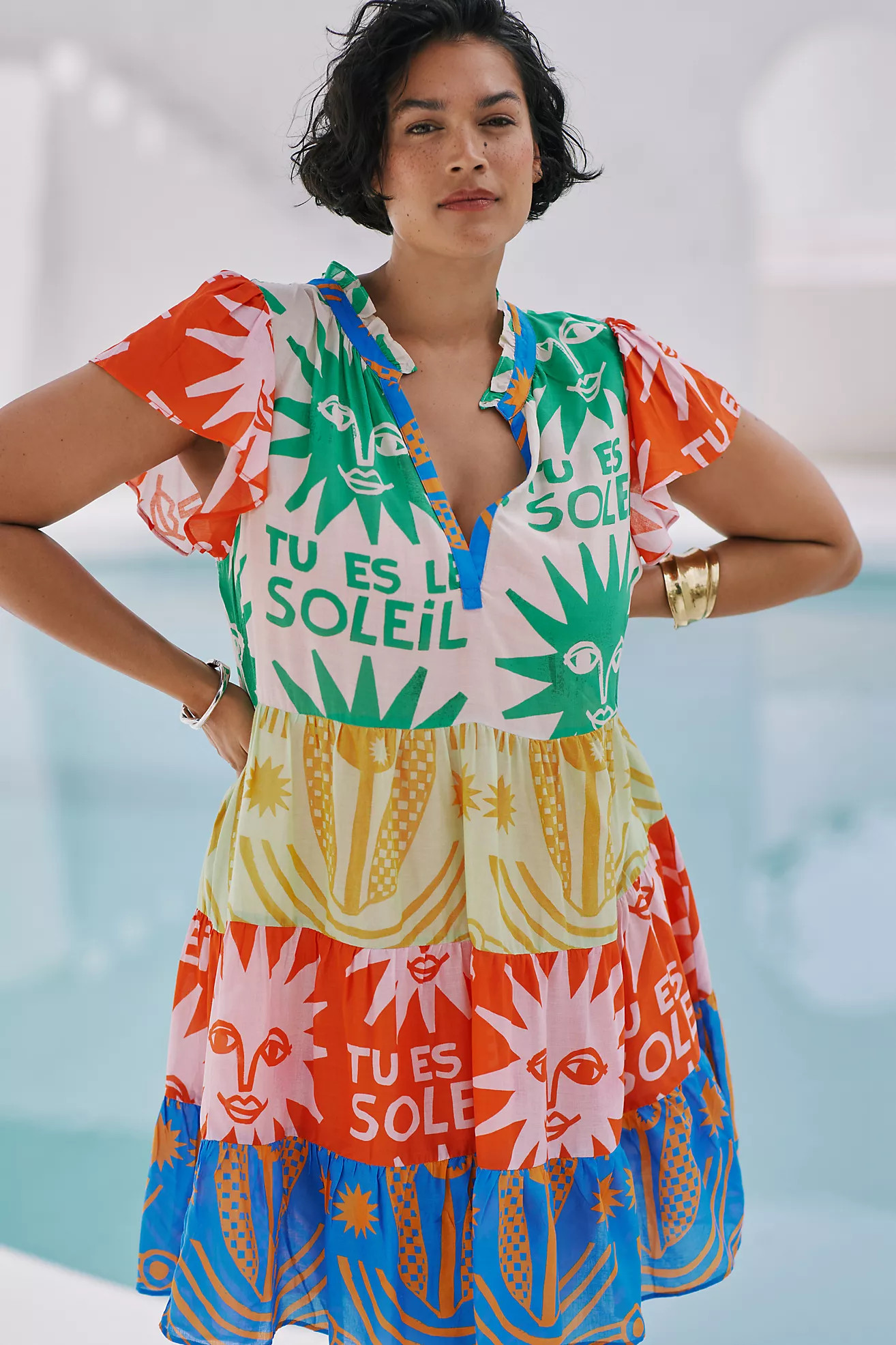 By Anthropologie Tiered Mini Dress | Anthropologie (US)