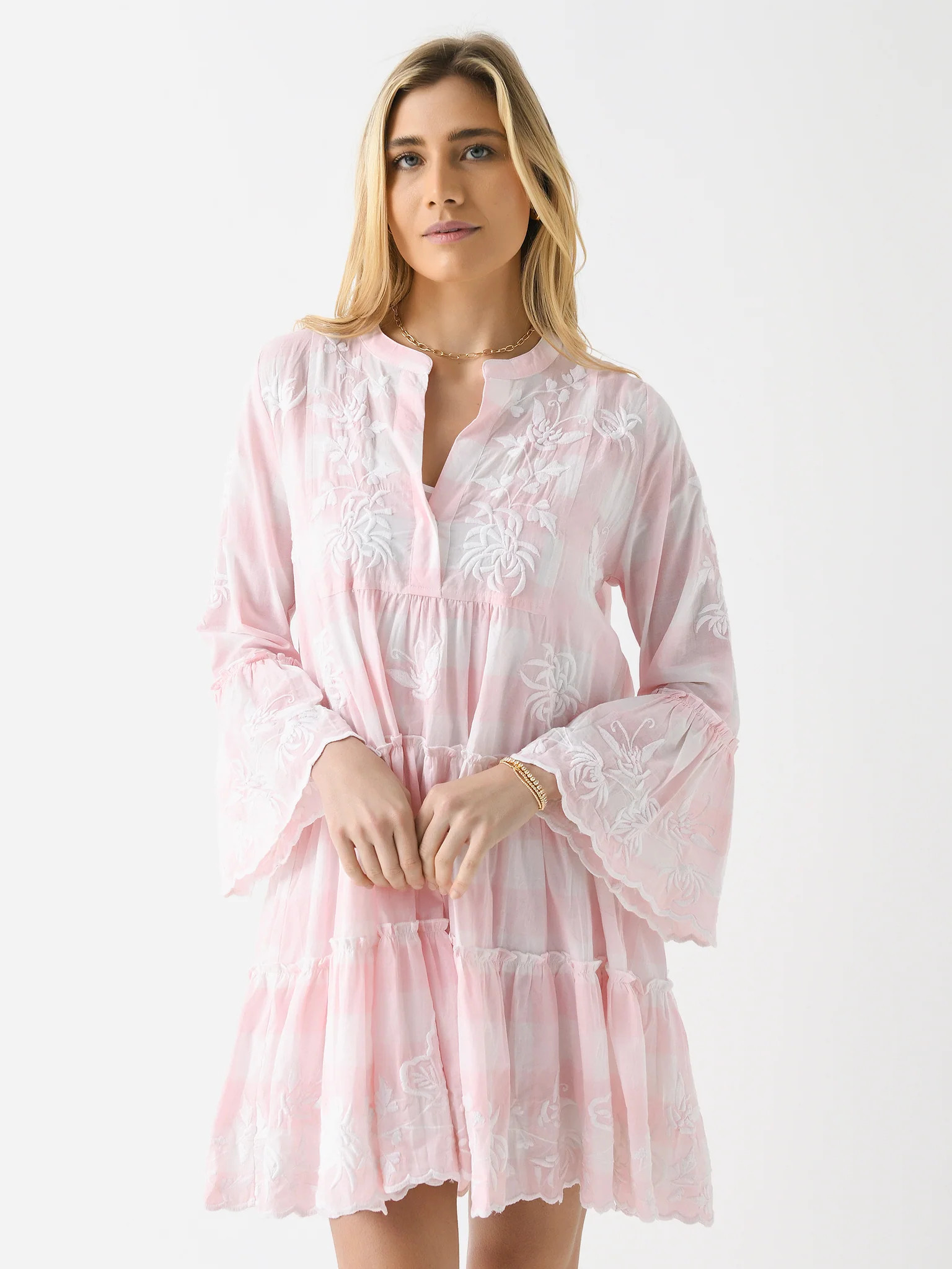 JULIET DUNN
                      
                     Women's Butterfly Gingham Flared Sleeve D... | Saint Bernard