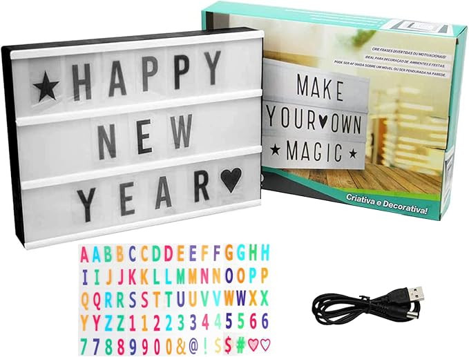 Aoutrow Cinema Light Box Personalized Neon Signs, Warm White LEDs Lightbox with Letters, Numbers,... | Amazon (US)