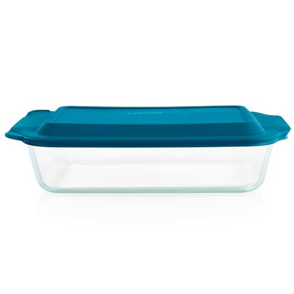 Pyrex Deep 9x13-Inch Glass Baking Dish with Lid, Deep Casserole Dish, Glass Food Container, Oven, Freezer and Microwave Safe, Clear Container | Amazon (US)