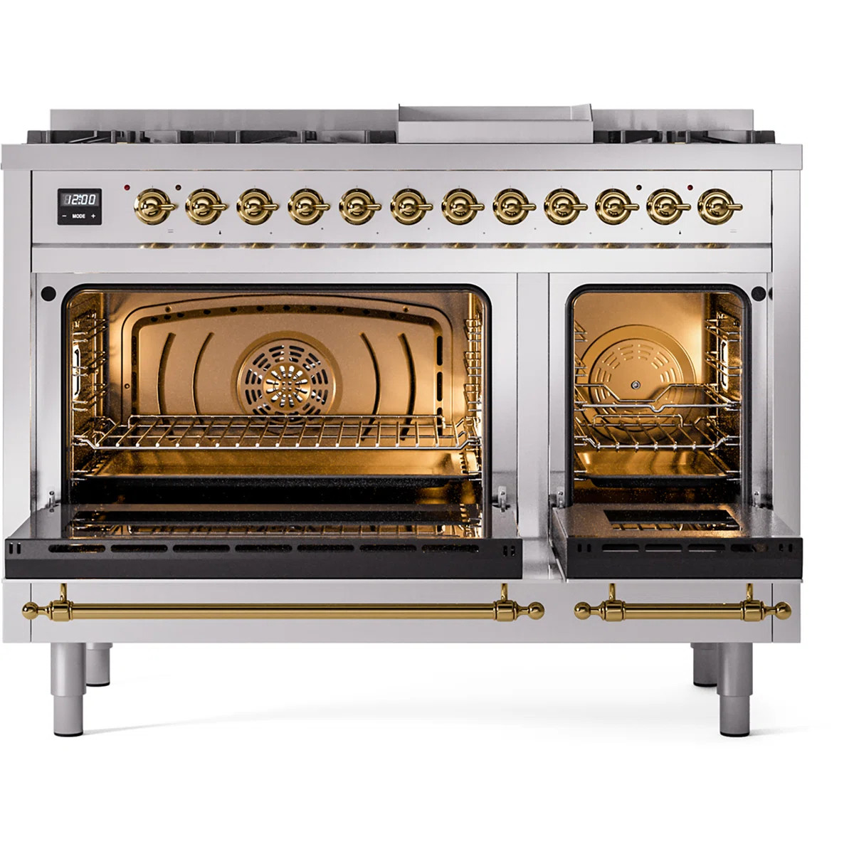 ILVE Nostalgie II Series 48 inch Dual Fuel Range with 8 Sealed Burners, Griddle (Glass Door) UP48... | Wayfair North America