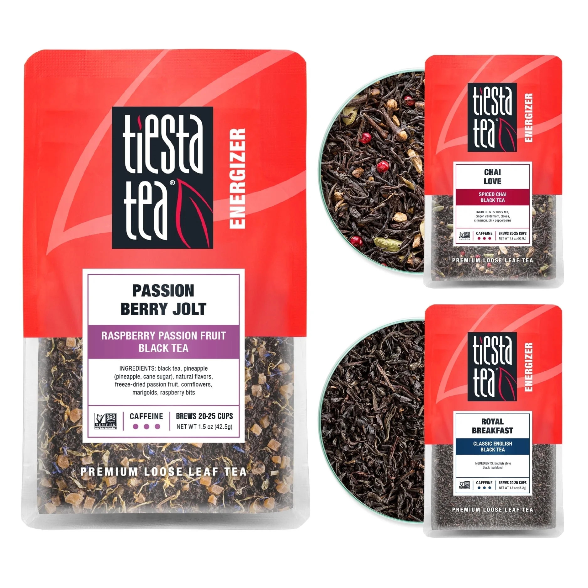 Tiesta Tea - Black Loose Leaf Tea Gift Box, 3 Pouches, High Caffeine, Hot & Iced Tea, Variety Pac... | Walmart (US)