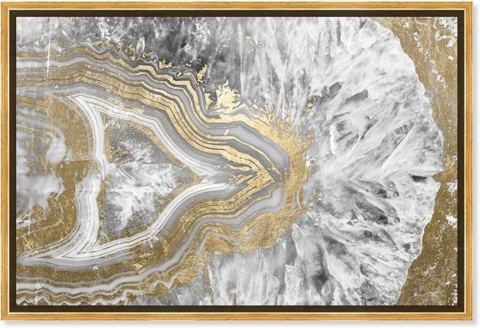 The Oliver Gal Artist Co. Abstract Framed Wall Art Canvas Prints 'Agate Geode Crystals Home Déco... | Amazon (US)