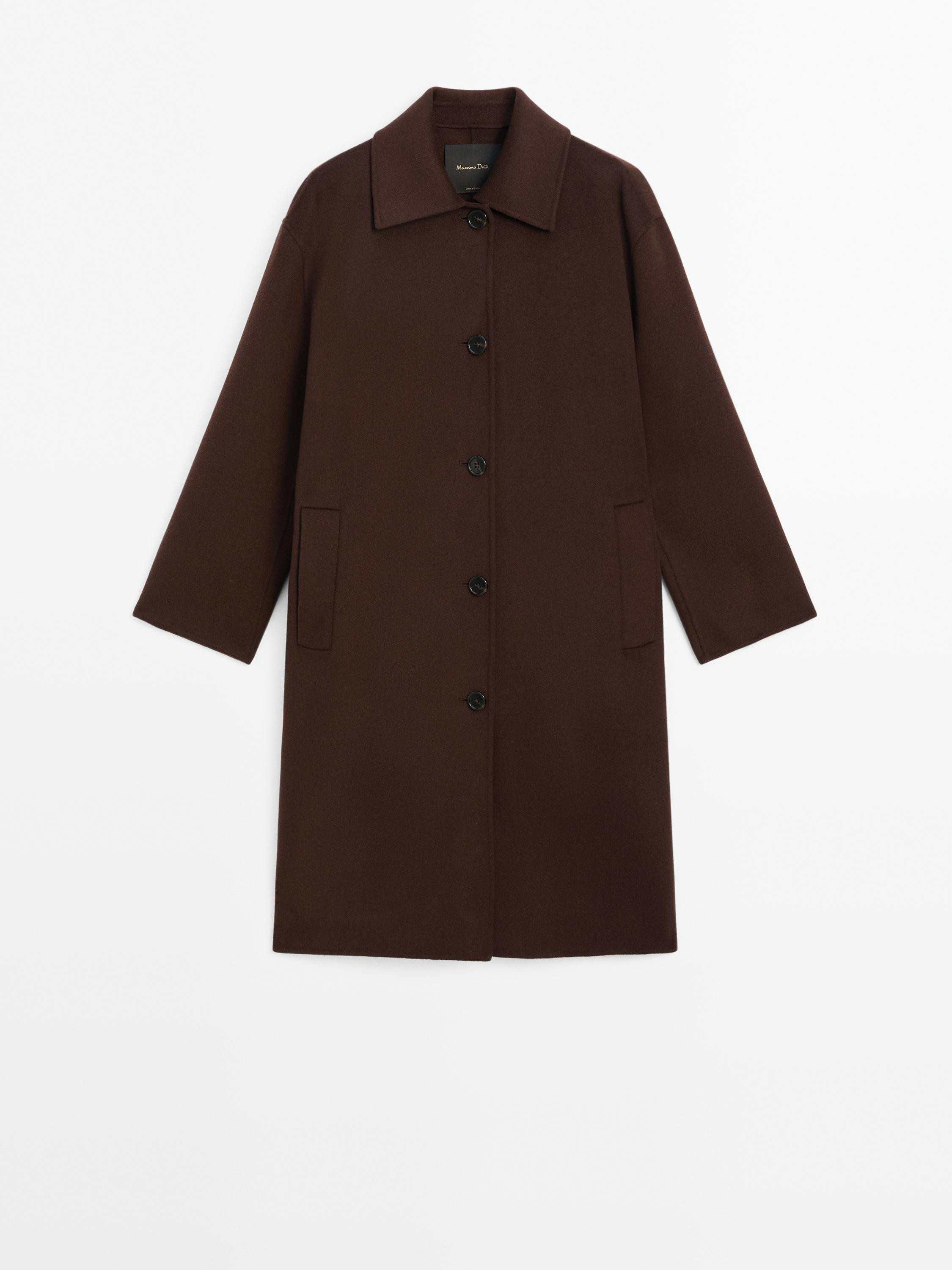 Long wool blend coat | Massimo Dutti US