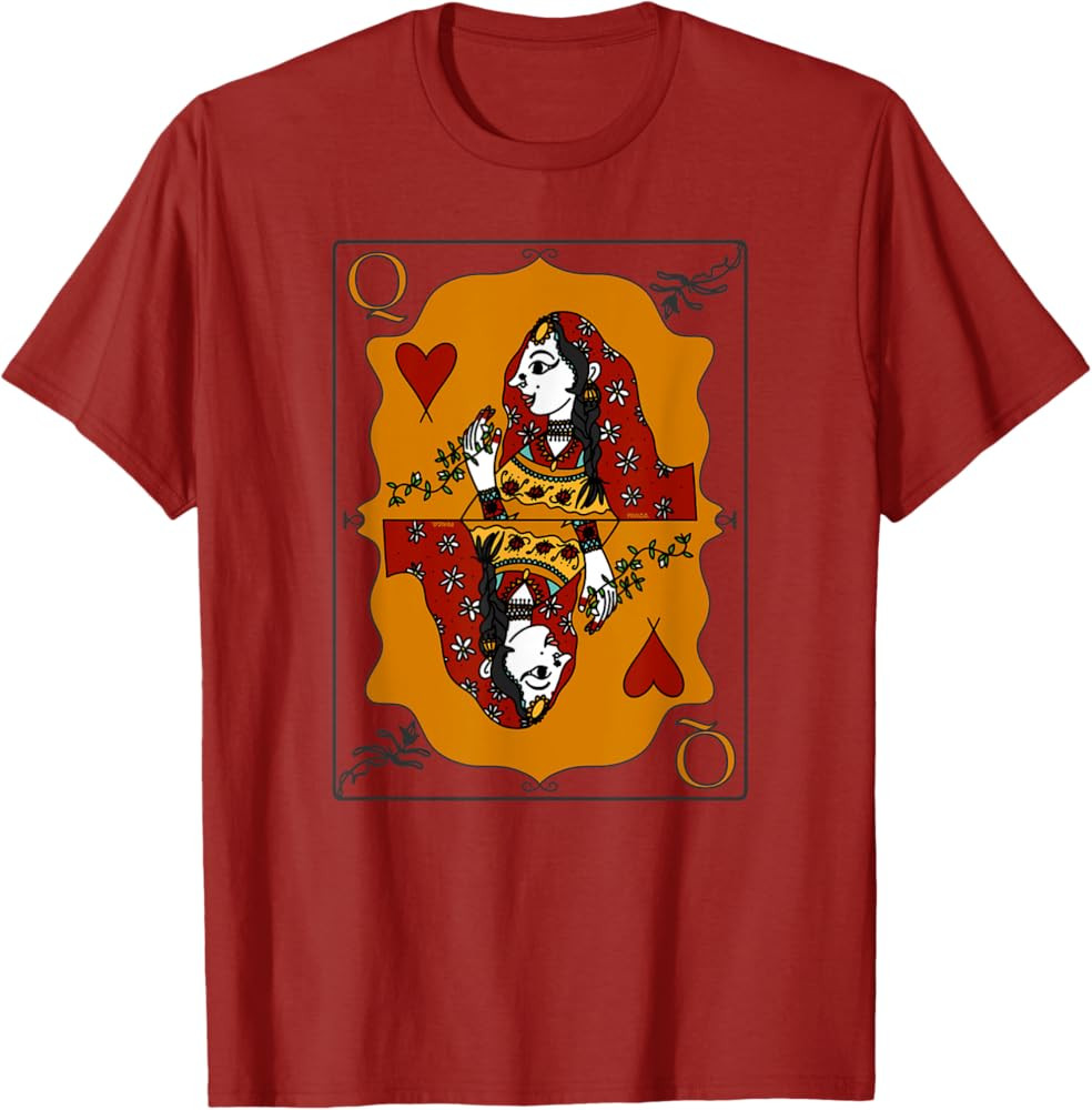 Bollywood Indian Bride Desi Girl Queen Of Hearts Aesthetic T-Shirt | Amazon (US)