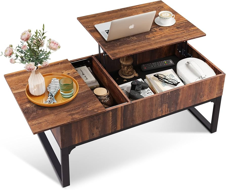 WLIVE Lift Top Coffee Table for Living Room,Modern Wood Coffee Table with Storage,Hidden Compartm... | Amazon (US)