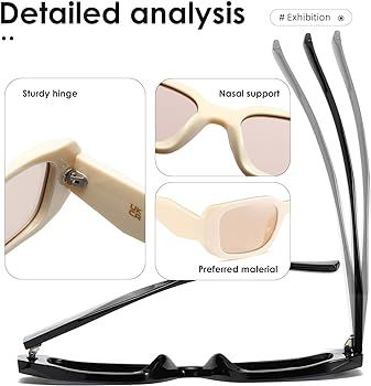 Rectangle Sunglasses for Women Men Trendy Retro Trendy Sun Glasses 90’s Vintage Square Frame K1... | Amazon (US)