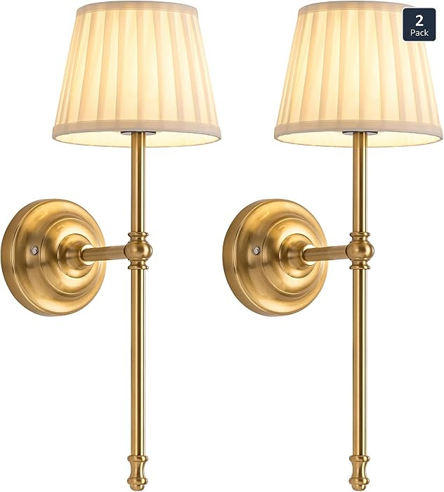 KDG Juego de 2 apliques de pared sin cables, pequeñas lámparas de pared LED inalámbricas de te... | Amazon (US)