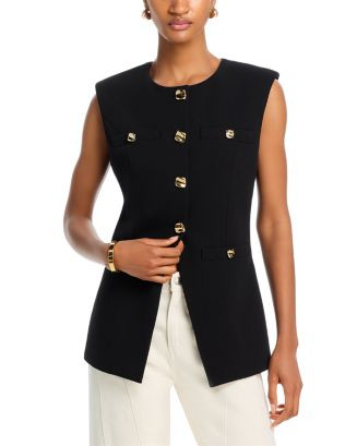 Gold Tone Button Long Vest | Bloomingdale's (US)