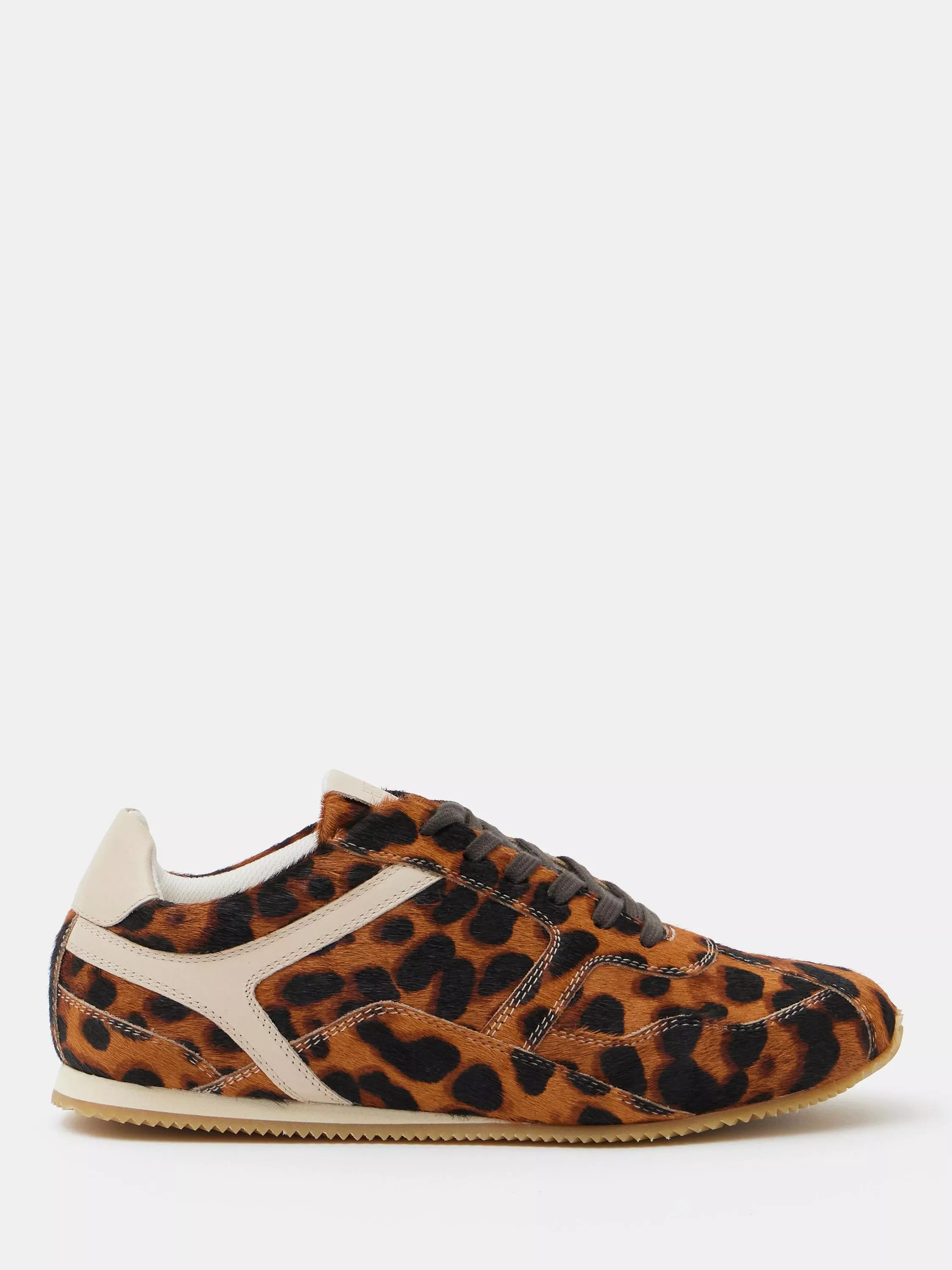 HUSH Leopard Leather Trainers, Brown Multi | John Lewis (UK)