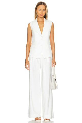 Alba Sleeveless Blazer in White | Revolve Clothing (Global)