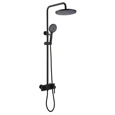WELLFOR  WB showers system Matte Black Dual Head Built-In Shower System | Lowe's