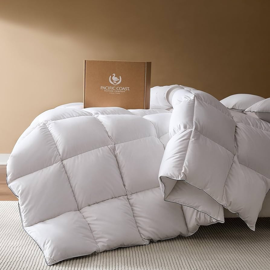 PACIFIC COAST Goose Down Fiber Comforters Oversized King Duvet Insert, All Season White Comforter... | Amazon (US)