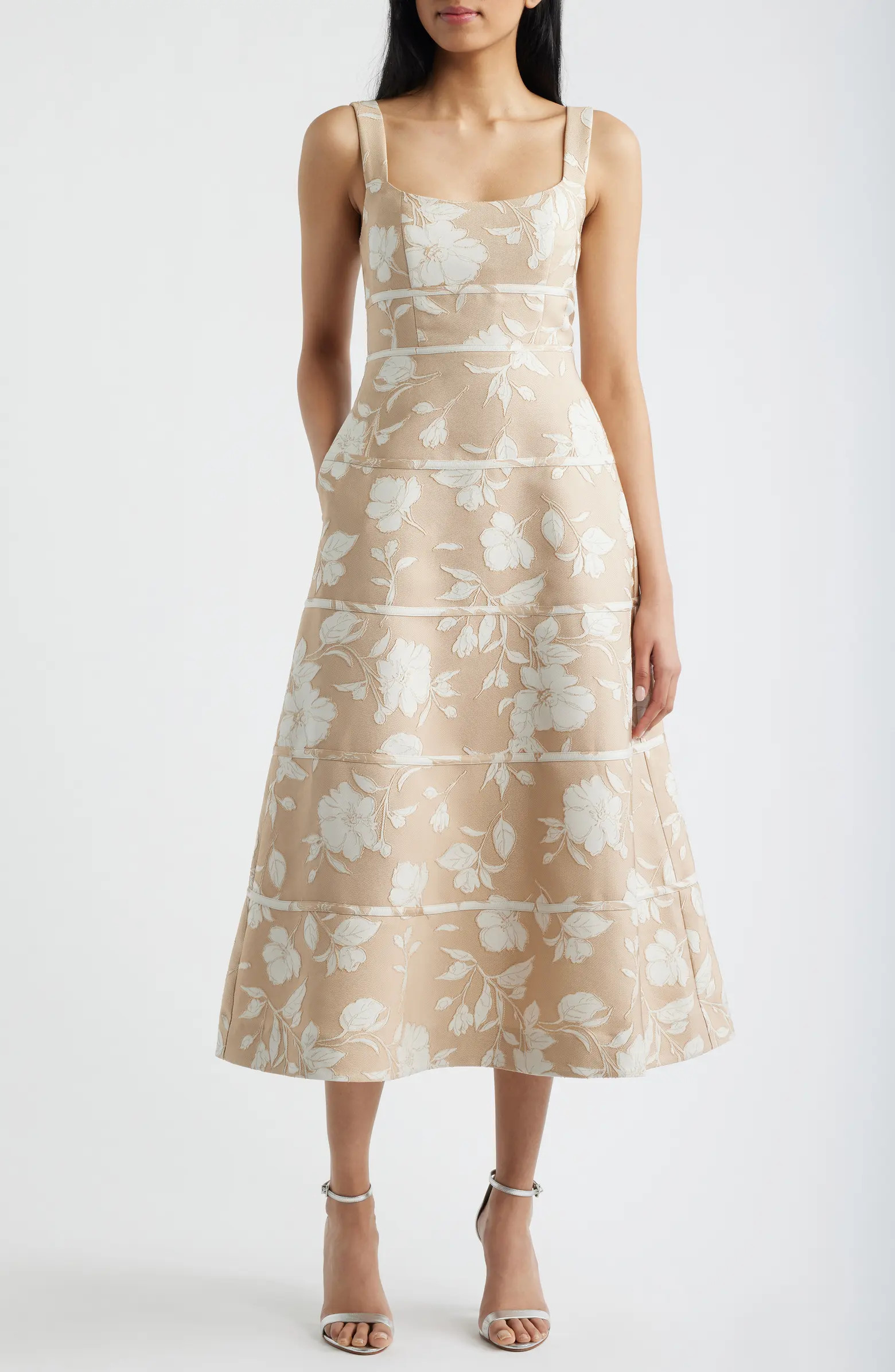 Floral Jacquard A-Line Dress | Nordstrom