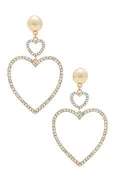 Ettika Two Hearts Drop Earrings in Gold from Revolve.com | Revolve Clothing (Global)