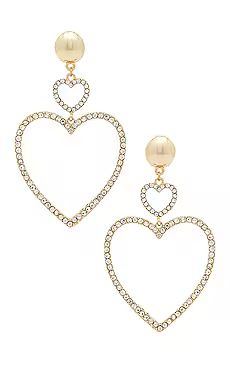 Ettika Two Hearts Drop Earrings in Gold from Revolve.com | Revolve Clothing (Global)