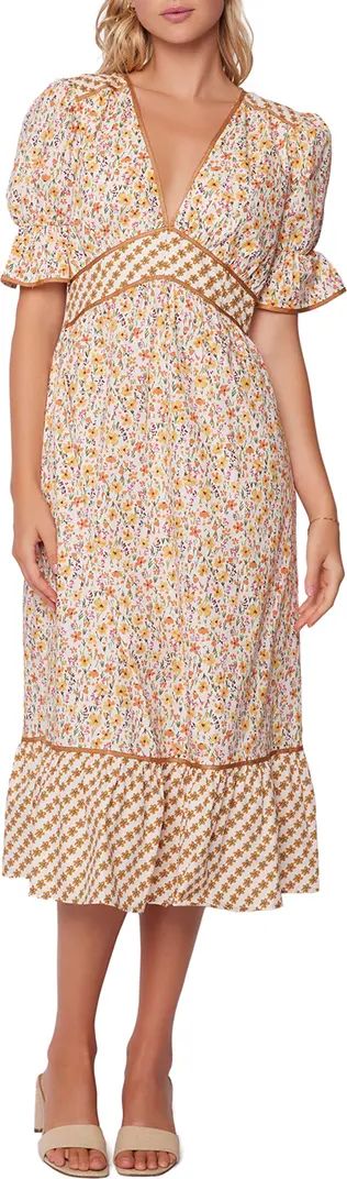 Spring Sunrise Floral Cotton Midi Dress | Nordstrom