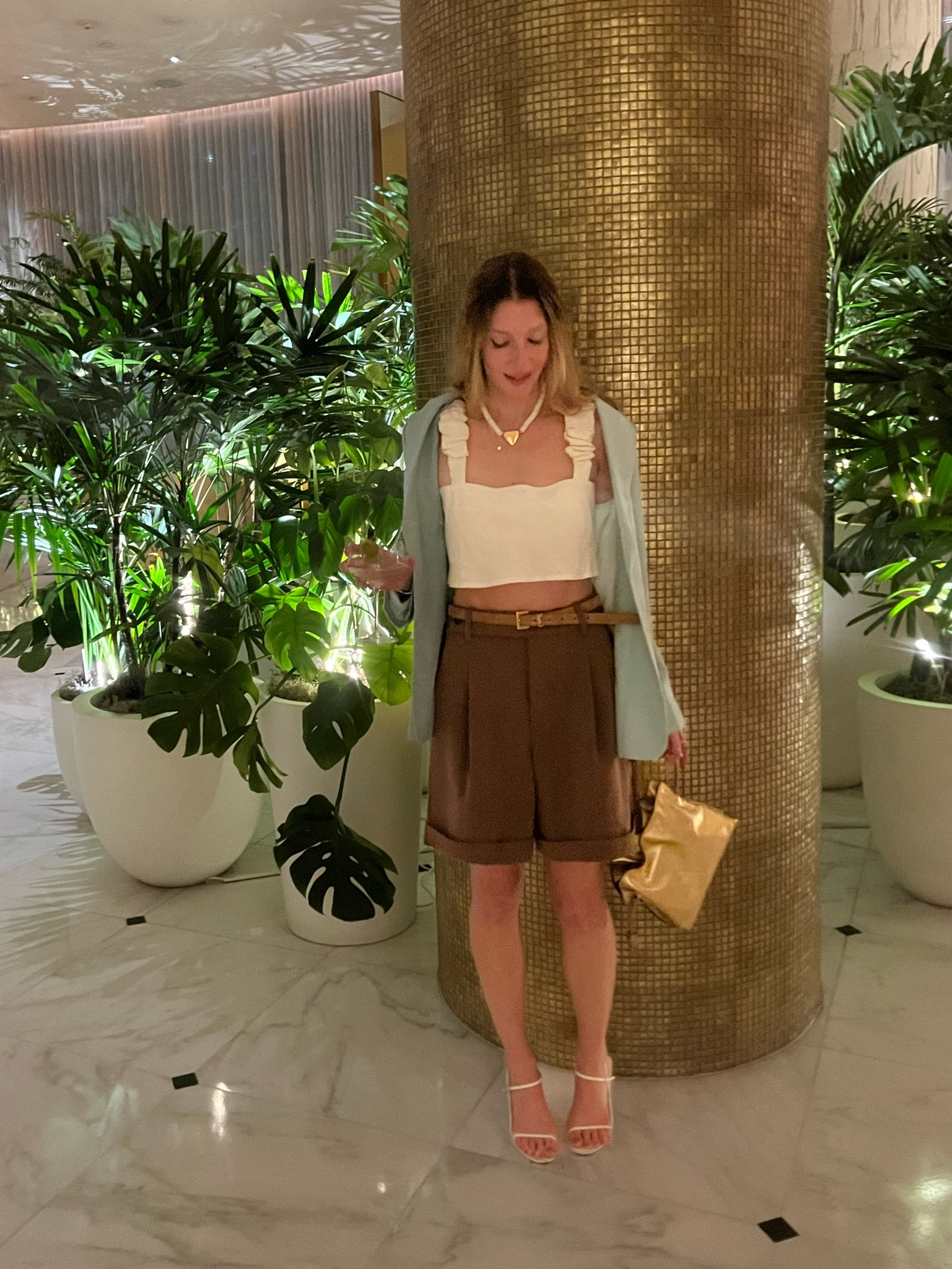 Top on sale. In xs. 
Jacket on sale too and in xs. 
Bag and shoes the best and linked 
Belt a 75


#LTKtravel #LTKitbag #LTKshoecrush