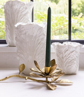 Southern Living x Mrs. Southern Social Merry & Grand Collection Magnolia Brass Single Candleholde... | Dillard's