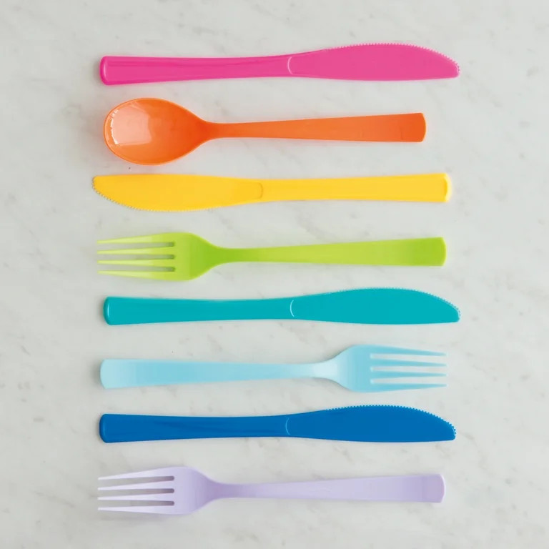 Plastic Disposable Forks, Light Blue, 24 Pieces, by Way To Celebrate | Walmart (US)