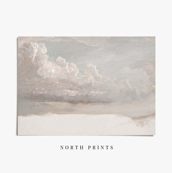 Vintage Cloud Painting | Muted Antique Print | French Nursery Printable Wall Art Decor #162 | Etsy (US)