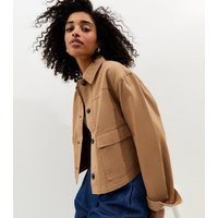 Women's Tan Flap Pocket Cotton Shacket New Look | New Look (UK)