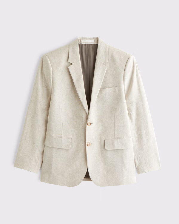 Men's The A&F Collins Athletic Fit Linen-Blend Blazer | Men's Coats & Jackets | Abercrombie.com | Abercrombie & Fitch (US)