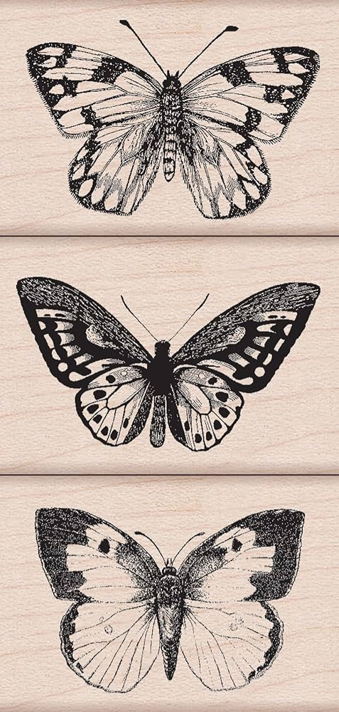 Hero Arts LP215 Wood Sets, Three Artistic Butterflies | Amazon (US)