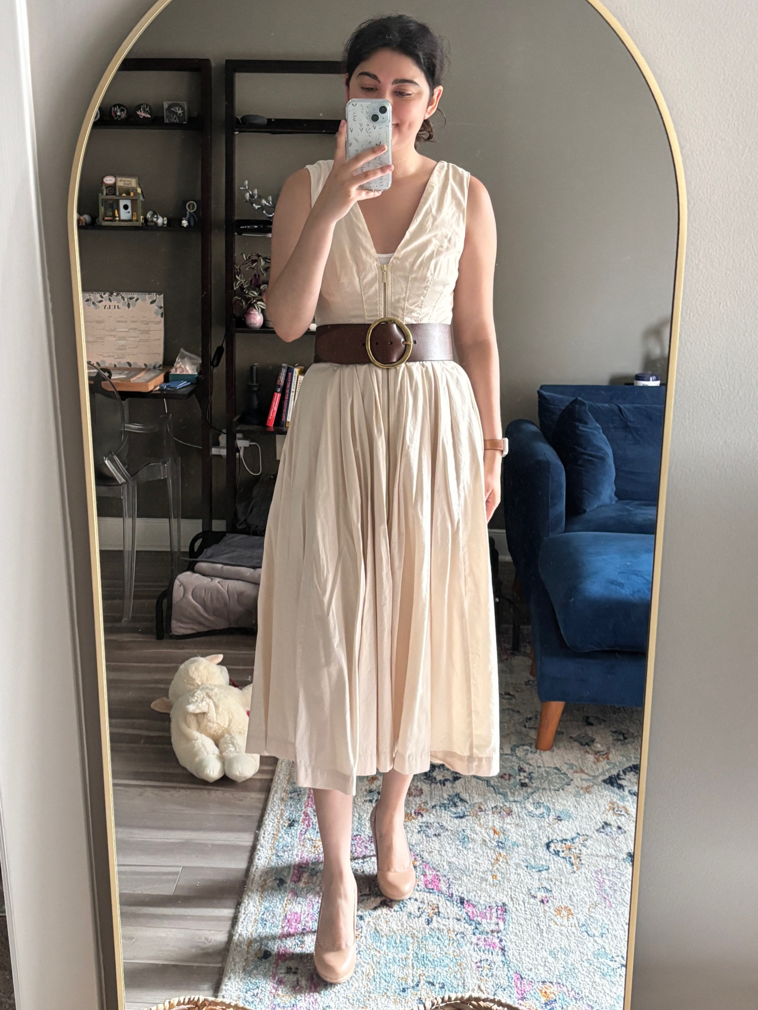 I love adding a chunky belt to a simple dress - dress and belt are Anthripologie but I could not find the exact items so I added some similarr

#LTKWorkwear #LTKStyleTip