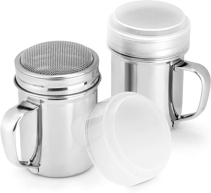 Accmor 2pcs Powdered Sugar Shaker Duster with Handle, Cinnamon Shaker Flour Sifter, 7oz Stainless... | Amazon (US)
