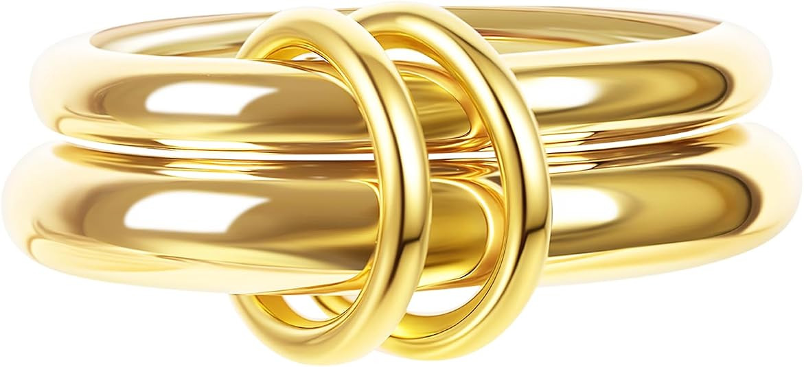 Verfimaci Dainty Stackable Rings for Women,Chunky Stackable Rings Set Non Tarnish,18K Gold Plated... | Amazon (US)