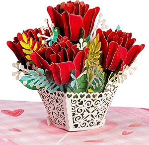 Paper Love 3D Pop Up Card, Lovely Roses, For Valentines Day, Mothers Day, All Occasions - 5" x 7"... | Amazon (US)