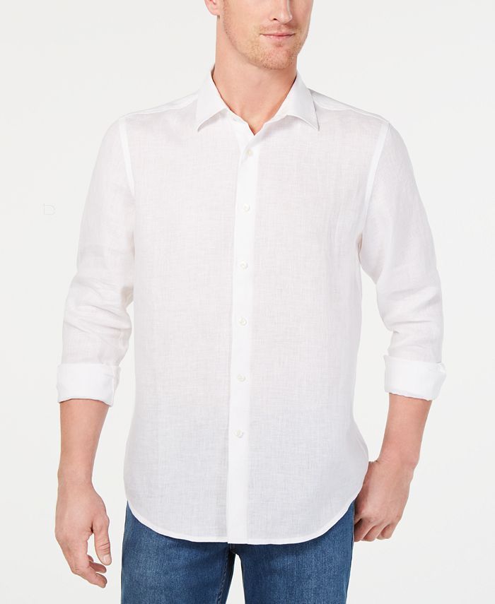 Men's Long-Sleeve Linen Shirt, Created for Macy's | Macys (US)