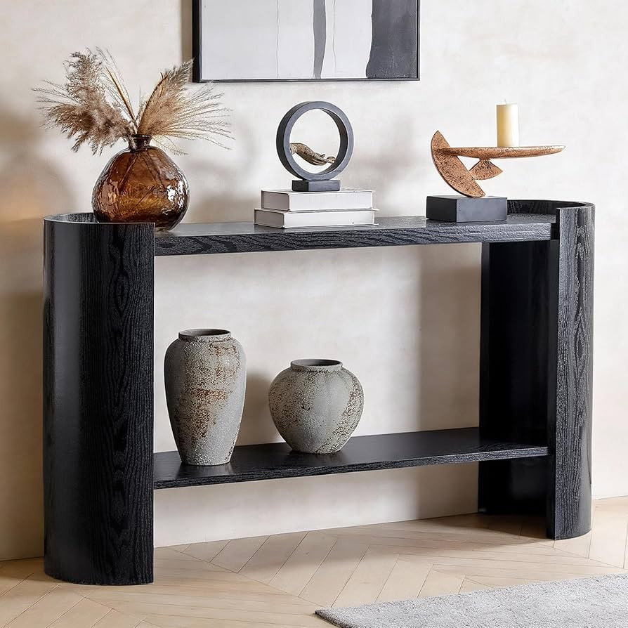 LKTART 53" Black Console Table for Entryway, Couch Tables Behind Sofa, Space-Saving Wooden Entry ... | Amazon (US)