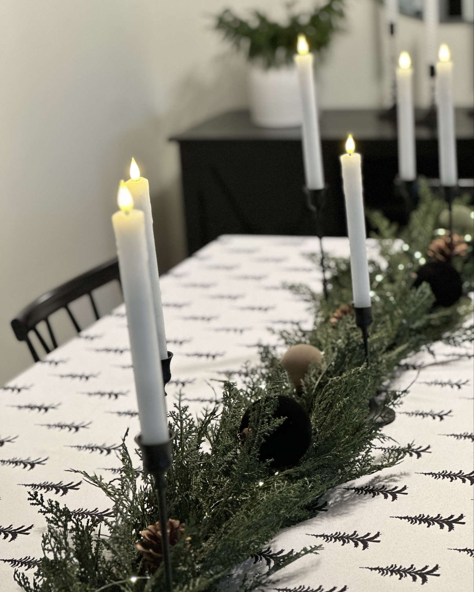 Christmas table setting, cedar garland, christmas table cloth, candlesticks

#LTKHoliday #LTKSaleAlert #LTKHome