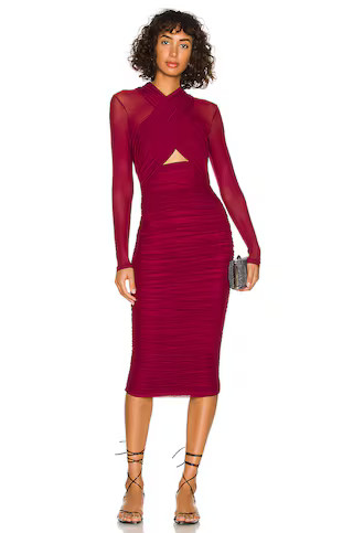 Bardot Aliyah Dress in Burgundy from Revolve.com | Revolve Clothing (Global)