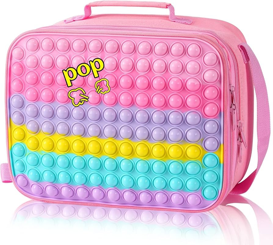 Pop Lunch Box for Girls Kids Reusable Lunch Bag for School Supplies Insulated Lunch Tote Bag- Pic... | Amazon (US)