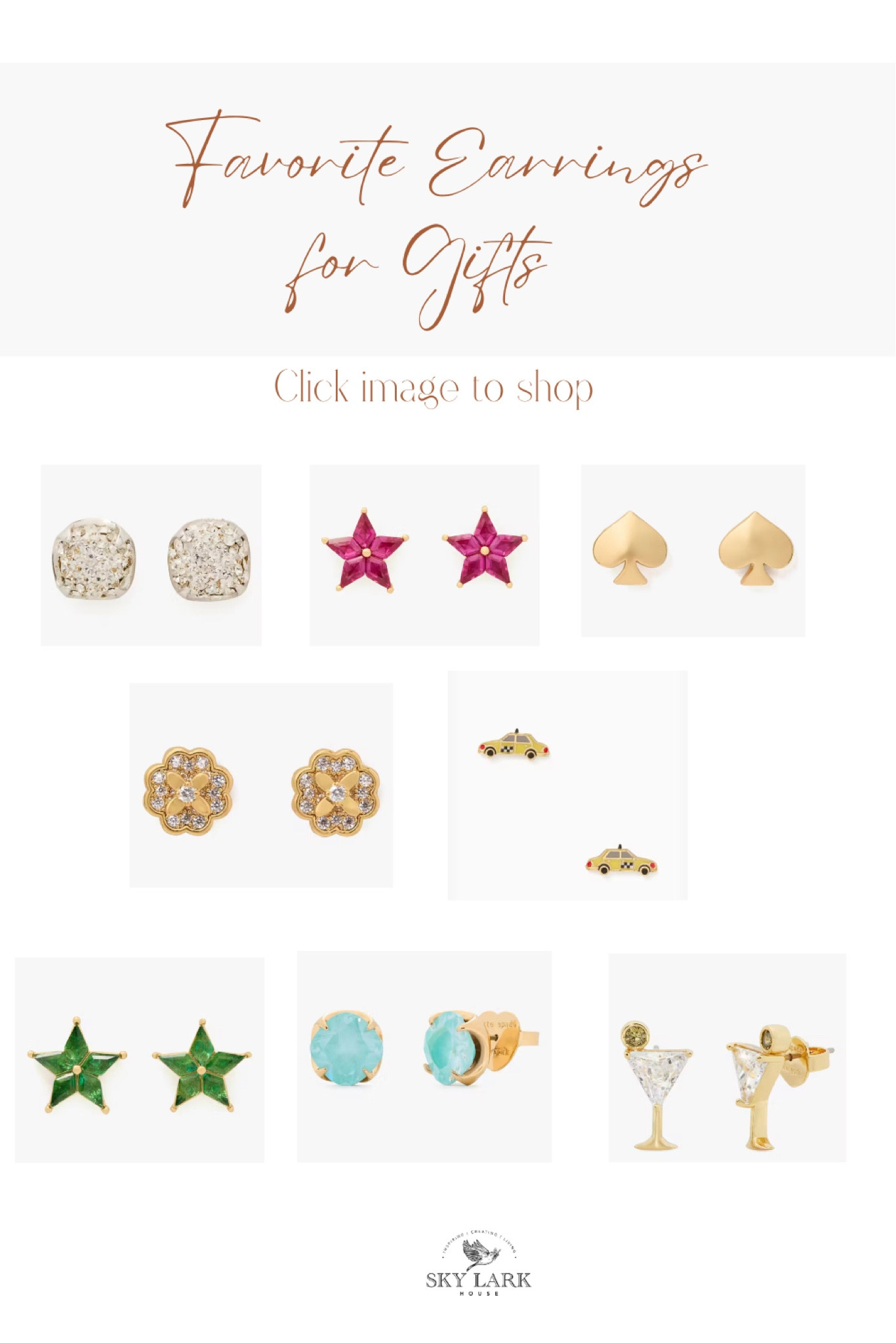Kate Spade has a charming selection of earrings. Perfect gifts this holiday season .

#LTKGiftGuide #LTKHoliday