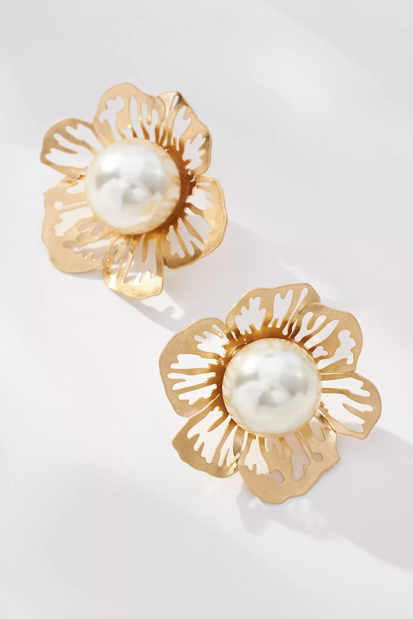 Floral Pearl Post Earrings | Anthropologie (US)