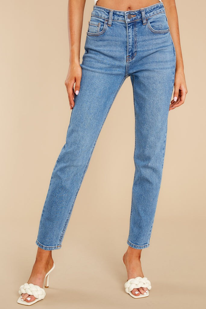 Staple Moment Medium Wash Straight Jeans | Red Dress 