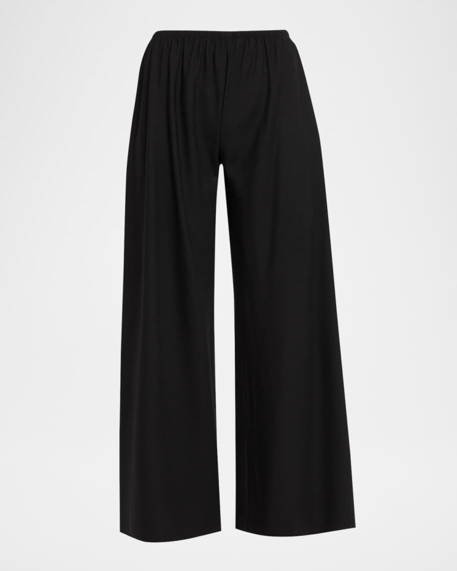 Gala Wool Wide-Leg Pull-On Pants | Neiman Marcus