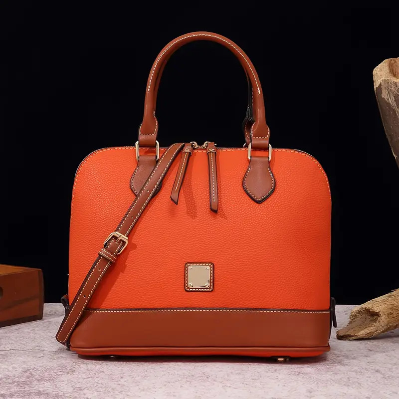 Vintage Colorblock Western Handbag Classic Top Handle Zipper - Temu | Temu Affiliate Program