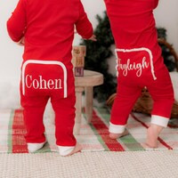 Baby Christmas outfit, monogrammed Christmas outfit, monogrammed girls outfit, Christmas Morning ... | Etsy (US)