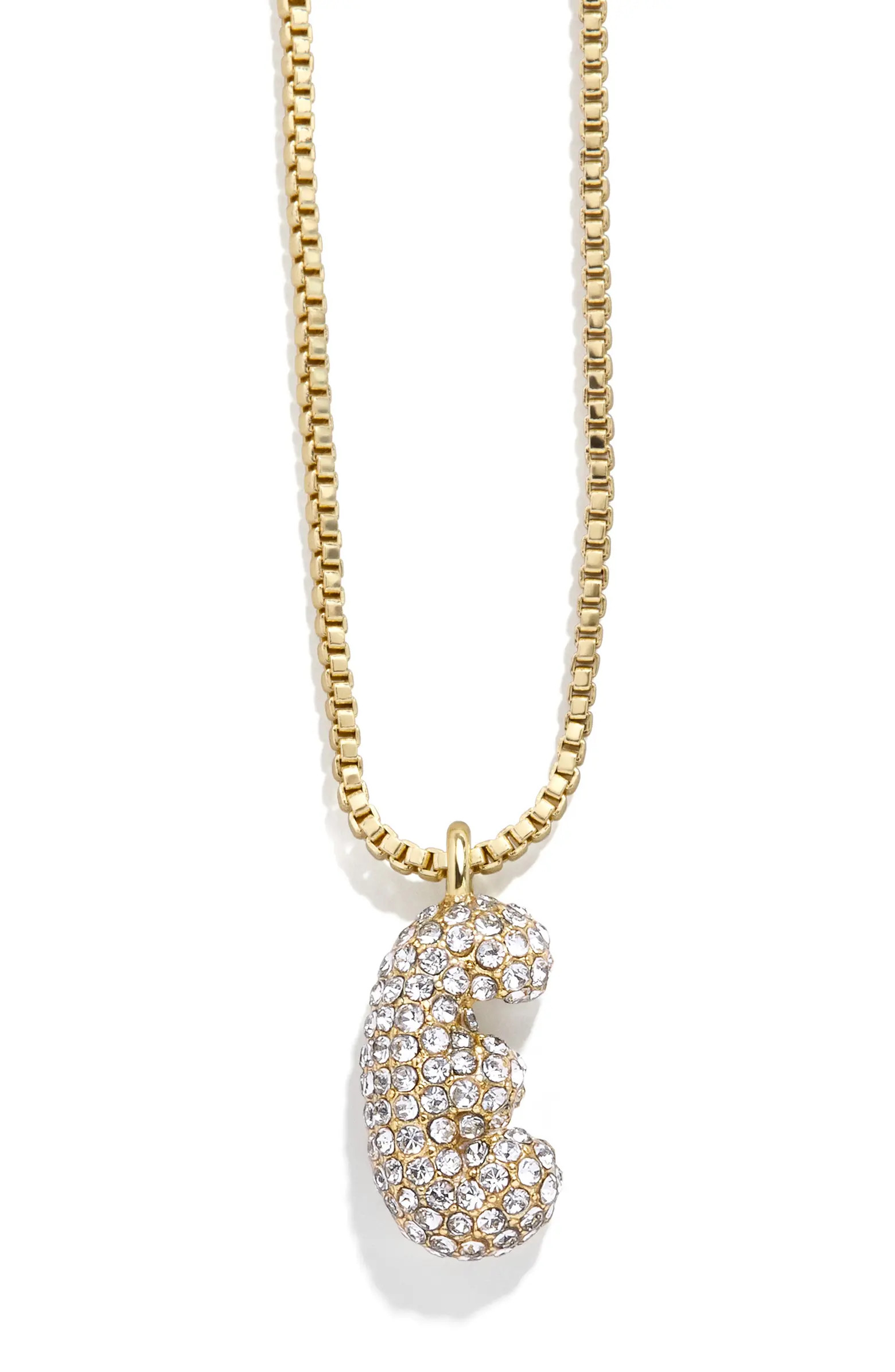 BaubleBar Mini Pavé Bubble Initial Necklace | Nordstrom | Nordstrom